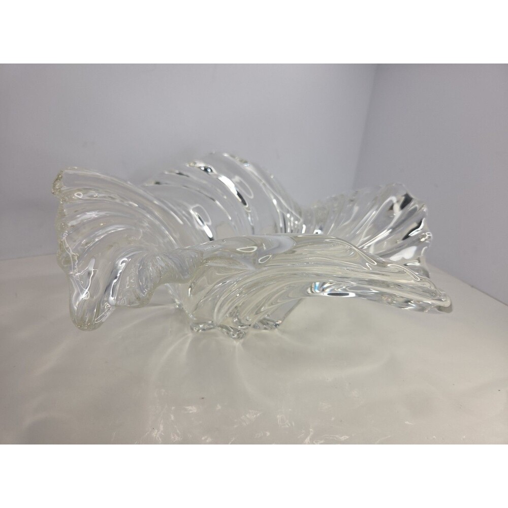 Mikasa Belle Epoque 12" Crystal Clear Swirl Waves Glass Centerpiece Bowl Elegant